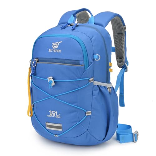 41CEYpRbNEL Skysper Rucksack Kinder Für Jungen Mädchen Ab 6-10 Jährige 18L Kinderrucksack Wanderrucksack Kinder Mit Brustgurt Für Schule Outdoor Reise,Blau