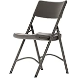ZOWN Commercial 60410PRM4E Heavy Duty Blow Mold Banquet Folding Chair with Comfortable Contoured Seat and Back, 4 Pack, Brown (300 lb. Use Rate)