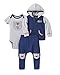 Lamaze Organic Baby Baby Organic 3 Piece Hoodie Set, Blue, 9M