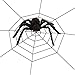Halloween Decorations 50'' Black Fake Spider (5)FT Spider Web for Halloween Party, Indoor Outdoor Yard Spiderweb Decoration