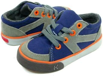 New Toddler Boys See Kai Run Jett Navy Blue and Gray with orange accents Slip On Sneakers Shoes