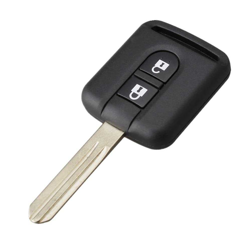 Happyit ABS Car Key Shell Cover Case for Nissan Qashqai Micra Navara Almera NV200 Patrol Y61 2 Buttons Remote Control Replacement Case with Blade