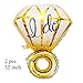 Love Balloons Diamond Ring Balloon Decorations Gold Letter Extra Large Balloon Set for Birthday Bachelorette Engagement Wedding Bridal Shower Graduation Fiesta Party Supplies SG055