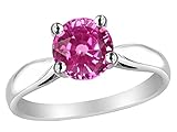 Star K Sterling Silver 7mm Round Promise Solitaire Engagement Ring