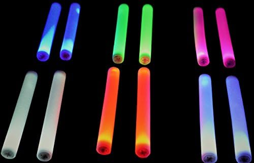 LED Foam Stick Baton Supreme - Variety set - 12 Pack (2 of each color shown)