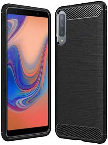 ECellStreet® Rubberised Soft Back Cover Protective Case for Samsung Galaxy A7 2018 (Black)