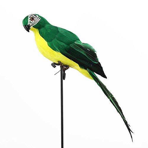 Oral Dentistry Realistic Parrot with Artificial Bird Feathered Decoration Ornament Birds Imitation Animal Model Outdoor Garden Lawn Tree Decor (Blue)