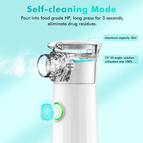 Portable Nebulizer, Quiet Handheld Nebulizer for Travel or Daily Use Nebulizer Machine for Adults and Kids with 1 Set Accessory Personal Steam Inhaler Atomizer for Breathing Problems