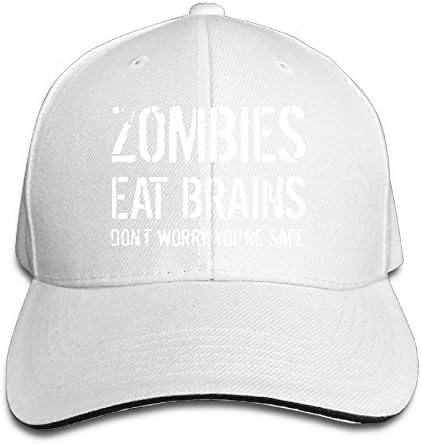 UanQ Classic Unisex-Adult Zombies Eat Brains Travel Hats White