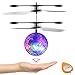 RC Toy, RC Flying Ball, Mini RC infrared Induction Drone Hand Suspension Helicopter Flying Balls Built-in Shinning LED Lighting for Kids, Teenagers Colorful Flyings for Kid's Toy (Crystal ball)