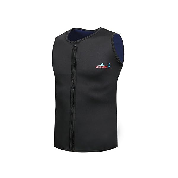 Blue-Ocean-2mm-SCR-Neoprene-Sleeveless-Two-piece-Men-Wetsuit-with-Zip-for-Diving-and-Swimming-Black