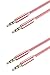 Aux Cable 2 PACKS 3.3ft LB World Audio Cable 3.5mm to 3.5mm aux cable for car, iPhone in car Male to Male Gold plated Aux to Aux cable braided Tangle free Universal Auxiliary cable for car (Rose Gold)