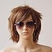 Unisex Women Short Curly Straight Cosplay Wig Anime Hair Tail Full Wigs Heat Resistant Synthetic Wig Wigs 20 Colors Full Wig for Women Lady Fashion and Beauty (light brown)…