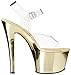 Pleaser Women's Sky308/C/Gch Platform Dress Sandal, Clear/Gold Chrome, 8 M US
