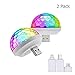 OSIRCAI 2Pack LED Car USB Atmosphere Light,USB Disco Ball Party Mushroom Light Mini Portable Strobe Lights with Adapter