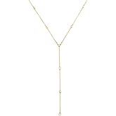 Gelin Diamond Bezel-Set Y-Necklace 10K Solid Gold