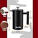 Double-Wall 304 Stainless Steel French Press Coffee Maker - 34 oz, Vacuum Insulated Tea Brewer Pot with 4 Level Filtration System - Extra 2pcs Filters Included - 8 Cup/1000ml