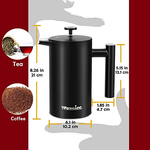 DoubleWall 304 Stainless Steel French Press Coffee Maker 34 oz