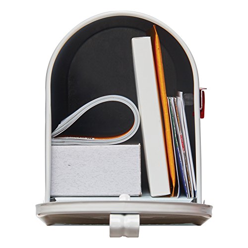 Gibraltar Mailboxes Elite Medium Capacity Galvanized Steel White, Post