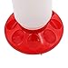 MACGOAL Automatic Poultry Feeder Small, Waste Free Chicken Feeder Jar, Baby Chick Feeder for Birds Pigeon Quail 1 Quart (Red and White)