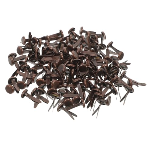 jojofuny 200Pcs Brass Plated Round Metal Brads Fasteners with Storage Box for Crafts DIY Scrapbooking and Paper Projects for Organizing Photos and Ribbons