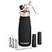 Professional Whipped Cream Dispenser - 1 Pint with 3 Nozzle Caps, Aluminum, Black and Rose Gold | Fresh, Homemade Whip Cream Maker Syphon | In Home Use for Bakers, Baristas