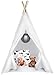 Sorbus Kids Foldable Teepee Play Tent Playhouse Classic Indian Style Play Tent and Carry Bag, Walls with Door, Window and Floor (White)