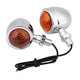 Chrome/Amber Bullet TURN SIGNAL LIGHT for Harley Honda Shadow Yamaha V-Star Suzuki C50 C90 Kawasaki Vulcan Bobber Chopper Cruiser Panhead
