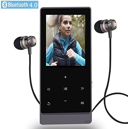 MP3 Player with Bluetooth,8GB Hi-Fi Lossless Sound Music Player with Touch Button, FM Radio,Voice Recorder Function, Support Expandable up to 32GB (Black)