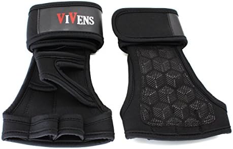 VIVENS Cross Training Gloves with Wrist Support for Fitness, WOD, Weightlifting, Gym Workout &amp; Powerlifting - Silicone Padding to avoid Calluses,Suits both Men &amp; Women (L, black)