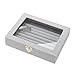 Jocestyle Velvet Glass Earrings Ear Studs Display Box Jewelry Holder Storage Organizer Case (Grey)