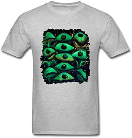 Husba Men's DIY Psychedelic Eyes Psygallery Psychedelic Mandala T-shirt Grey M