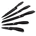 MEGALOWMART Set of 5 Black Stainless Steel Knife Set Cutlery Kitchen Knives