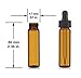 MagnaKoys 2 Dram 1/4 oz Amber Glass Vials w/Straight Black Bulb Eye Glass Droppers for Essential Oils & Liquids (Pack of 2)