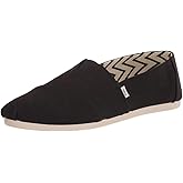 TOMS Men's Alpargata Loafer Flat, Black/Black Recycled Cotton Canvas, 7.5
