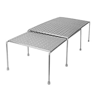 Expandable Kitchen Shelf - Set of 2 | Free Standing Shelf Organiser | Pantry Organiser | Cupboard Storage Shelf…