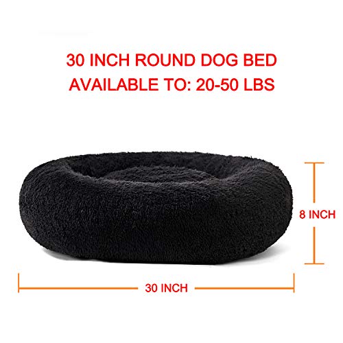ANWA Medium Washable Dog Round Bed, Dog Donut Bed Medium Dog, Plush Dog Calming Bed