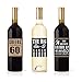 Hadley Designs 6 60th Birthday Wine or Beer Bottle Labels Stickers Present, 1961 Bday Milestone Gifts, Cheers to 60 Years, Vintage Sixty Funny Gag Unique Party Decorations Supplies For Men