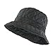 Foldable Water Repellent Quilted Rain Hat w/ Adjustable Drawstring, Bucket Cap