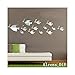 Alrens 4 Pcs 3D Acrylic Mirror Wall Sticker Decal DIY Home Sign Letters Decor Living Room Bedroom Sofa TV Background Decoration, adesivo de Parede (Silver)