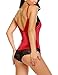 Avidlove Women Teddy Lingerie Lace Lingerie Sexy Deep V Lace Bodysuit Sexy One Piece Teddy(Red,L)