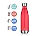 MIRA Stainless Steel Vacuum Insulated Water Bottle | Leak-proof Double Walled Cola Shape Bottle | Keeps Drinks Cold for 24 hours & Hot for 12 hours (Red, 17 oz (500 ml, 0.53 qt))