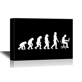 Ape To Computer Evolution - Canvas Art