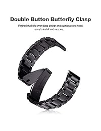 Cagos   Correa de repuesto para reloj de pulsera Ticwatch Pro de 1.811 in, acero inoxidable macizo + correa de malla Milanese Loop para reloj inteligente Ticwatch Pro Galaxy de 1.811 in