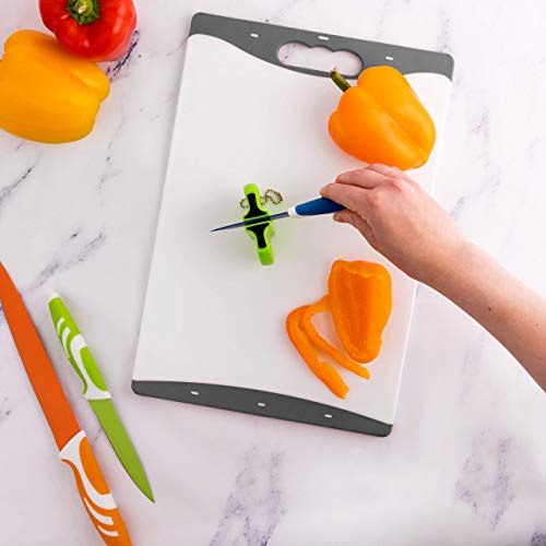 Homeries Kitchen Knife Set (5 Piece) with Cutting Board, Peeler, Blade