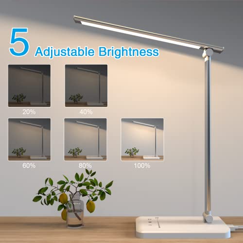 Desk Lamp Led USB-Port Adjustable - 5 Brightness Levels & 5 Lighting Modes Touch Control Bright Desk Light for Reading | Office Working | Study