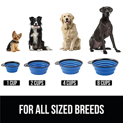 Gorilla Grip Premium Collapsible Dog Bowls and Carabiner, Silicone