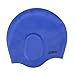 Swim Cap for Women and Men with Average or Large Heads - Great for Adults, Older Kids, Boys and Girls - Free Nose Clip (Deep Blue)