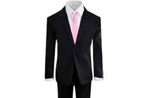 Black n Bianco Boys' Formal Black Suit with Shirt and Vest