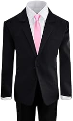 Black n Bianco Boys' Formal Black Suit with Shirt